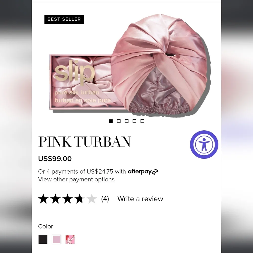 Slip Blush Pink Silk Hair Wrap Turban